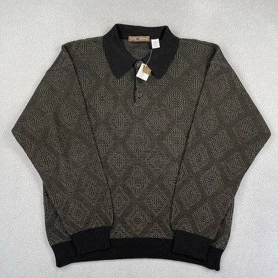 Suéter John Henry Vintage Años 90 Para Hombres XL Acrílico Mezcla Lana Negro Antiguo Stock Retro Foto 1 de 4