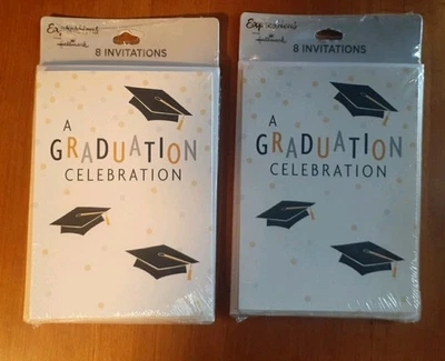 NEW 2 Sets of 8 (16 Total)Hallmark Graduation Party Invitation Cards w Envelopes - Image 1 of 4