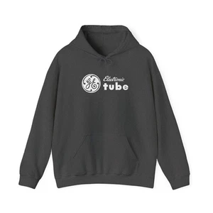 Vintage GE Tube Logo Hoodie - Audiophile Electronics Vacuum Valve Gift 13 Colors - Picture 1 of 118