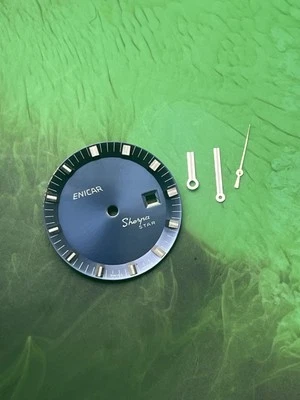 Vintage Original Enicar sherpa star blue  Dial and Hands - Image 1 of 4