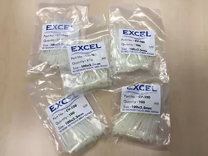BUNDLE JOB LOT 5000x Excel Cable Ties Zip Tie WHITE CV-100 ( 100mm x 2.5mm ) NEW - Picture 1 of 3