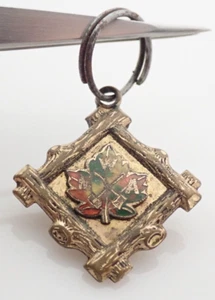 Antique Gold Filled MWA Modern Woodmen of America Enamel Pocket Watch Chain Fob - Picture 1 of 2