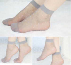 10 Pairs Women's Ankle Socks Sexy Ultra-thin Elastic Silky Short Silk Stockings