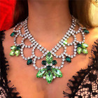 Bohemian Rhinestone Water Drop Necklace Collar Jewelry Luxury Crystal Chain
