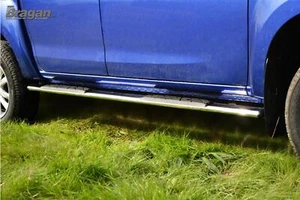 Side Bars + Step Pads To Fit Isuzu D-Max Rodeo 2016-2021 4x4 Steel Accessories - Picture 1 of 9