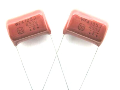 2X - 1uF @ 450V (5%) - (PANASONIC ECW) **POLYPROPYLENE** RADIAL FILM CAPACITOR - image 1 of 3
