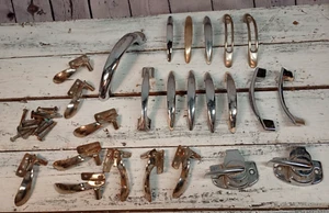 Vintage Chrome Cabinet Drawer Pull Handles latches Mid Century MCM *** - Picture 1 of 10