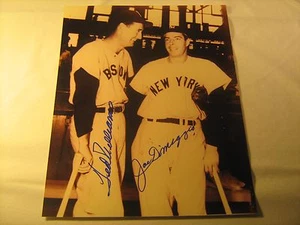 *Firmato* TED WILLIAMS & JOE DIMAGGIO 8"x10" Foto AUTOGRAFO Autentico [c4c] - Foto 1 di 11