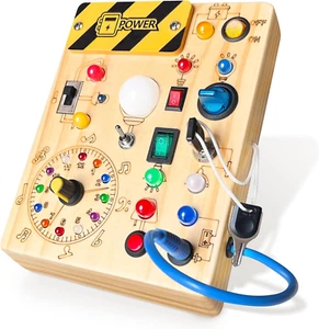 Busy Board,Montessori Toys for 1-3 Years Old, Wooden Toddler Toys, Sensory Trave - Picture 1 of 12