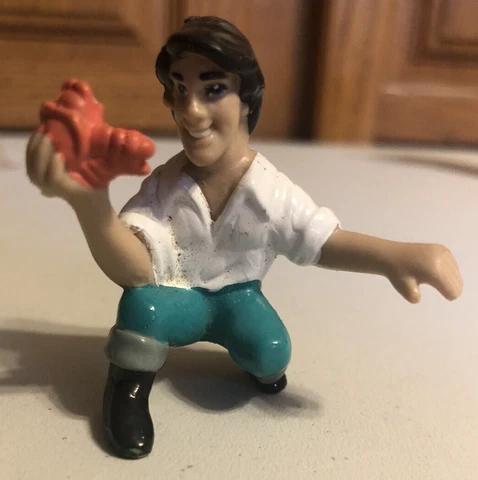 Vintage Disney The Little Mermaid Prince Eric Holding Sebastian 2” PVC Figure Cover
