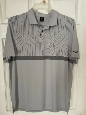 Men’s Oakley Regular Fit Gray Short-Sleeve Polo Large Hydrolux - Image 1 of 4