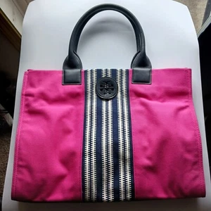 Tory Burch Center Stripe Ella Tote Bag - Used Once w/ Tags - Picture 1 of 8
