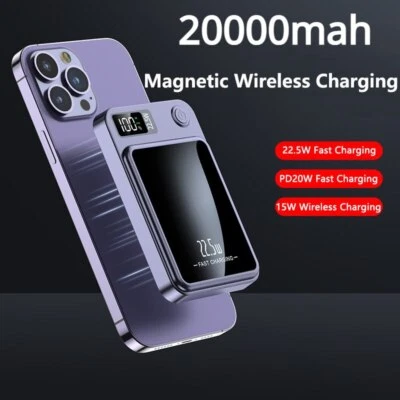 Banco de alimentación cargador inalámbrico magnético rápido 20000 mAh 22,5 W para teléfono móvil iPhone
