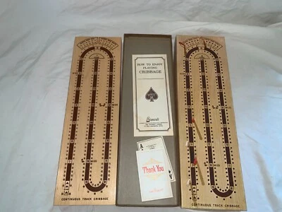 Rare Vtg Maple StanCraft Continuous 5003 Cribbage Board - Original Pegs - Box - Image 1 of 4