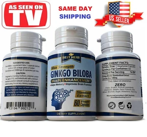 Ginko Biloba - Integratore Cervello-CAPSULE - 60 Pillole - Foto 1 di 3
