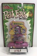 Rat Fink Ed Big Daddy Roth Pink Hot Rod 1/64 Scale Die-cast Car & Collector Card