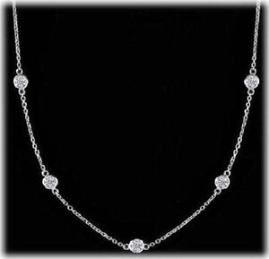 3.07 carat Round cut Diamonds By The Yard Platinum Necklace 22 x 0.14 ct 36 inch