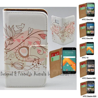 For HTC Series Mobile Phone - Retro Floral Print Wallet Mobile Phone Case Cover - Image 1 of 3