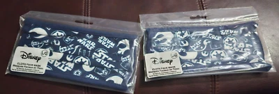 2 Large Disney Parks Face Mask WDW Star Wars Logo Pattern Navy Cloth-NIP - Image 1 of 4