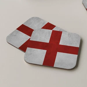St George's Cross Coaster Drinks Mats Tea Coffee Coasters Xmas Gift - Picture 1 of 1