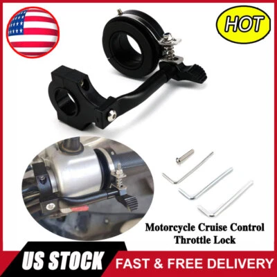 Motorcycle Cruise Control Throttle Lock For Universal 7/8" & 1" Handlebars Grips - Image 1 of 4