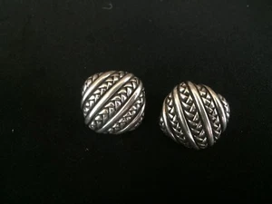 Authentic Scott Kay Sterling Silver Braded Earrings  - Picture 1 of 4