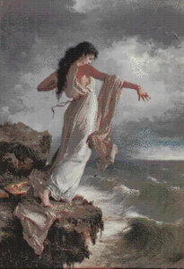 Death of Sappho by Miguel Carbonell Selva 1881 ANSI ASCII Art Poster Print - Picture 1 of 1