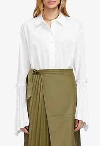New $295 Jonathan Simkhai Jordy Shirt Blouse in White Size Medium - Picture 1 of 8
