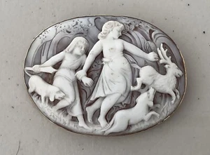 BEAUTIFUL LARGE ANTIQUE 14K SHELL CAMEO PIN/PENDANT! - Picture 1 of 12