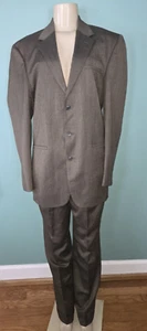 Men’s J F by J. Ferrar 2 Piece Brown Custom Fit Suit 38L Pants 32 x 32 - Picture 1 of 10