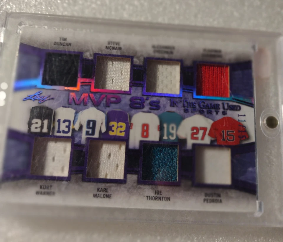 2019 Leaf MVP 8 S game used Ovechkin / Warner / Duncan / Malone 11/15 - Image 1 of 1