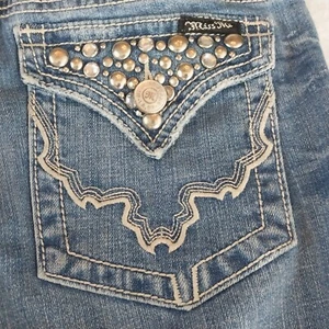 Miss Me Jeans JP4288EC Damen Größe 29 Nieten Strass ausgestelltes Bein - Bild 1 von 12