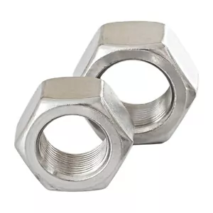 A2 STAINLESS HEX LOCK NUTS SCREW NUT BOTH FINE PITCH & LEFT HAND THREADED M8-M20 - Picture 1 of 4