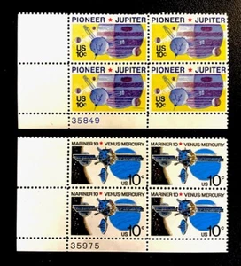 US Postage SC #1556 plus #1557 SPACE ISSUE Plate block set $2.95 Free shipping - Picture 1 of 2