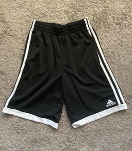 Adidas Black Shorts With white Tri Stripe Sides Size Boys Youth Medium 10/12 - Picture 1 of 23