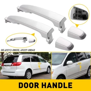 Manija de puerta exterior trasera derecha/derecha plateada 69213-08020 X2 Fit 2004-10 Toyota Sienna - Imagen 1 de 11