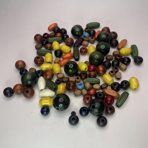 Cuentas de madera vintage años 60 fogata niñas variedad de colores y formas 88 piezas - Imagen 1 de 7