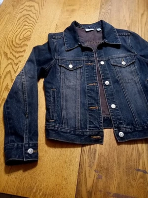 Chaqueta de mezclilla HALOGEN Jeans para mujer XS Denim NEGRA usada verano EXTRA PEQUEÑA Foto 1 de 4