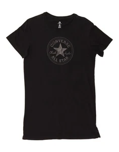 CONVERSE Womens Graphic T-Shirt Dress UK 14 Medium Black Cotton DC46 - Picture 1 of 3