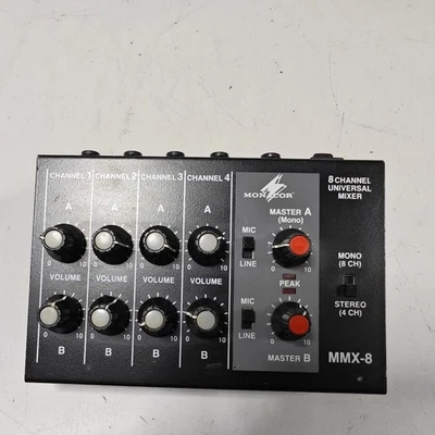 Mezclador Monacor MMX-8 - Para Piezas/Reparación, No Probado, Rayado - Imagen 1 de 4