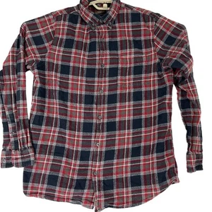 Great Northwest Flannel Shirt Mens Size Large Blue Red Gray Plaid 100% Cotton - Picture 1 of 5