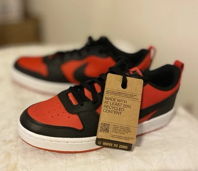 Nike Court Borough Low Recraft vermelho e preto juvenil tamanho 7Y nova meia caixa - Imagem 1 de 4