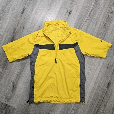 Nike Golf Jacket Men's Medium Yellow Fit Storm Short Sleeve Pullover Windbreaker - Image 1 of 4