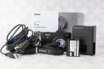 Nikon 1 V1 Gehäuse in Schwarz - 646 Klicks - GT24 Hit - 12 Monate Gewähr - Bild 1 von 4