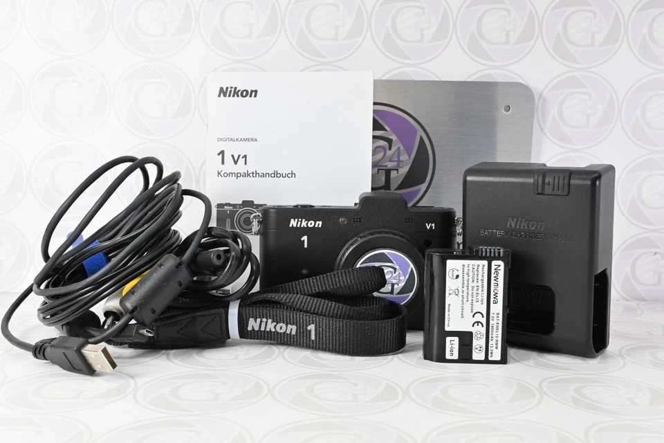 Nikon 1 V1 Gehäuse in Schwarz - 646 Klicks - GT24 Hit - 12 Monate Gewähr - Bild 1 von 4