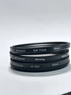 Polaroid 55mm Soft Focus, 4X Star, And Warming Filter Kit FOR LENS - MINT - Image 1 of 4