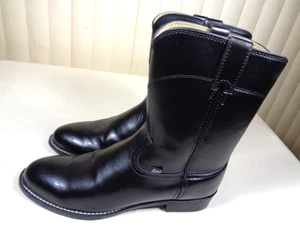 Justin Basics Stiefel Herren Größe 11,5D-JB3000 schwarz Leder Western Ropers ~ gebraucht, in einwandfreiem Zustand - Bild 1 von 24