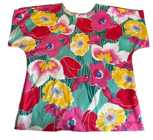 Vintage Vera (Vera Neumann) Damentop geblümt Größe 8 70er 80er Jahre hergestellt in den USA gebraucht, in einwandfreiem Zustand - Bild 1 von 8