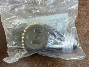 Light Bulb Socket Adapter Pull Chain Control Switch Two Outlet Power Receptacle - Picture 1 of 4