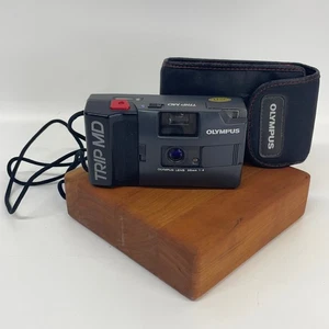 Olympus Trip MD 35mm Film Point and Shoot Camera Black w/ Strap & Case - Picture 1 of 11